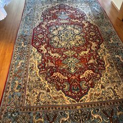 Large Silk And Wool Area Persian Rug