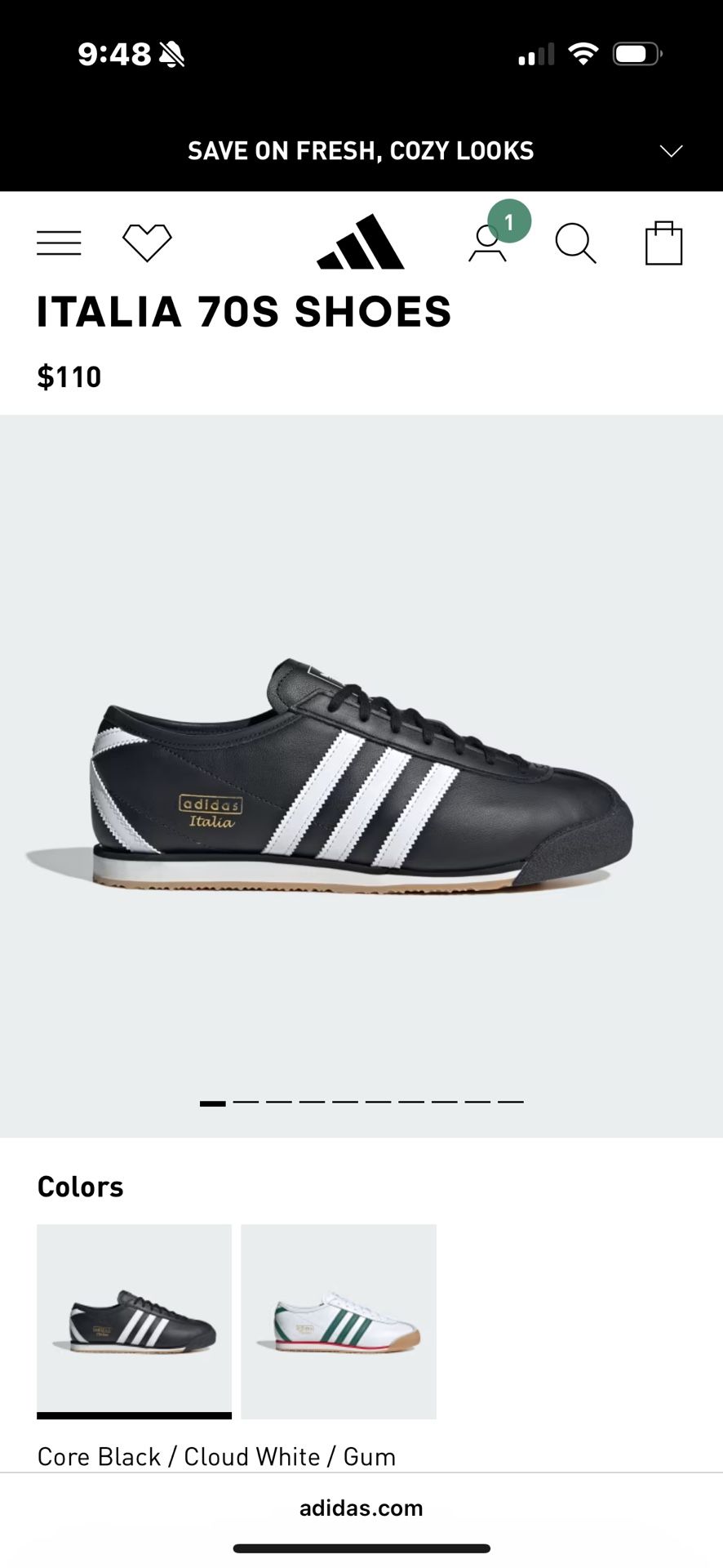 Italia Adidas Black Shoes