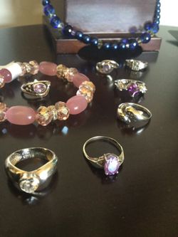 Shopping for RINGS 💍 Sterling Silver jewelry 🦋assorted rings size #5