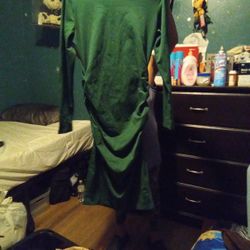Dark Green Lomg Sleeve Dress 