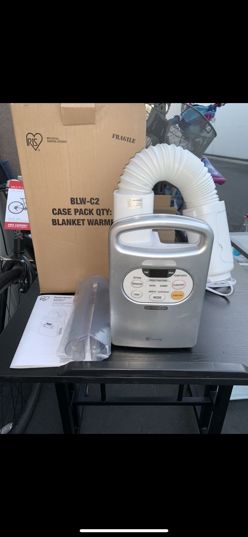 IRIS USA, BLW-C2 Blanket Warmer, White/Platinum Very Good Condition