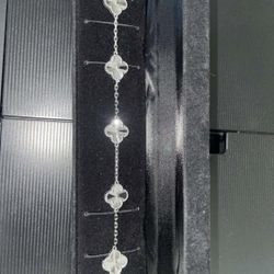 Silver White And Diamond  Van Cleef Bracelet 