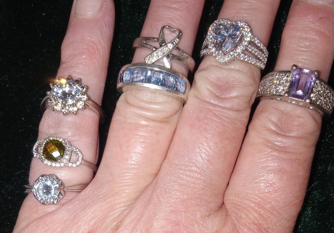 STERLING SILVER RING LOT