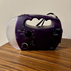 Hand Crank Solar Radio AM/FM Lantern Flashlight Siren Emergency Purple WORKS!