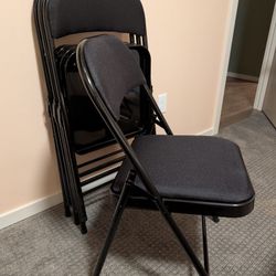 Cushioned Folding Chairs, Set Of 4