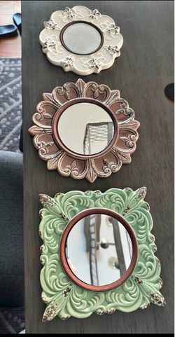 Set of 3 ceramic mirrors