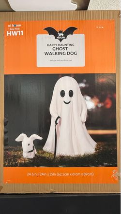 New in Unopened Box 3 Foot Ghost Walking Dog