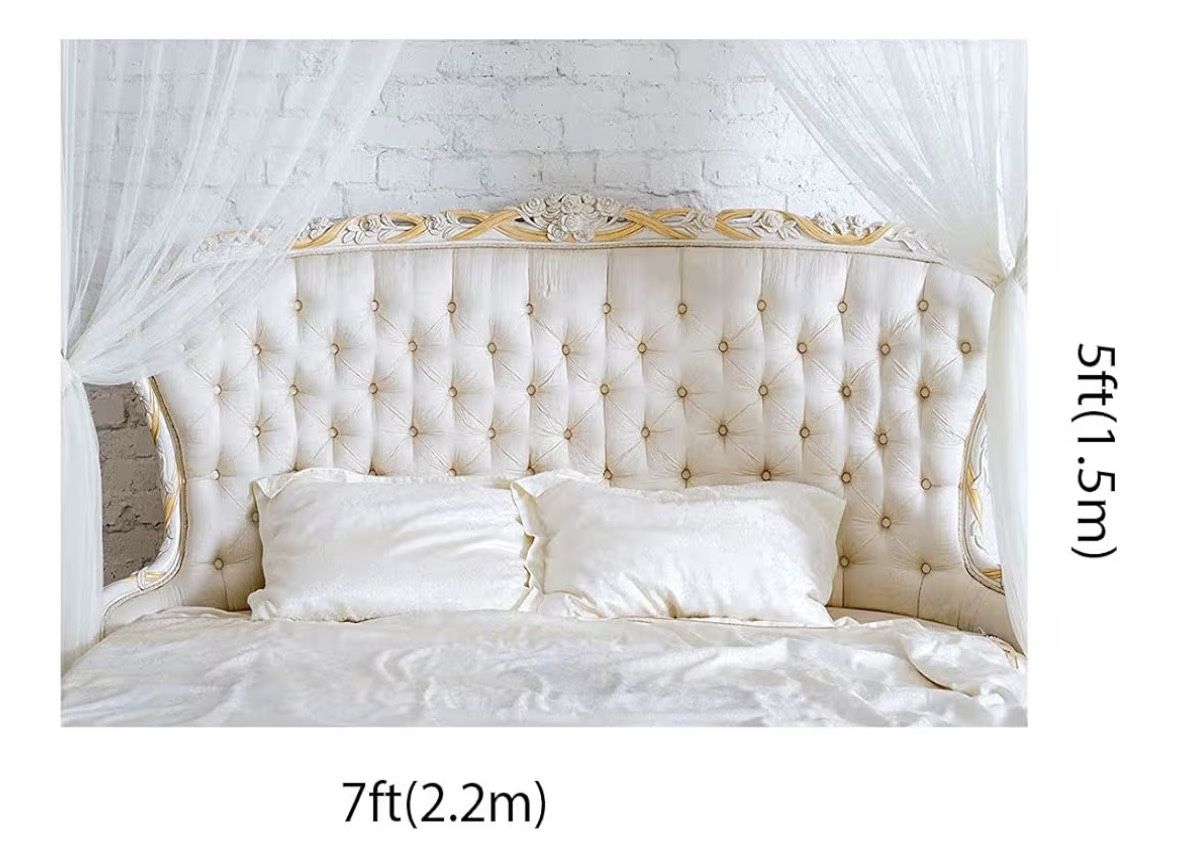 7x5ft Boudoir Photography Backdrops Elegant Bedroom Headboard 