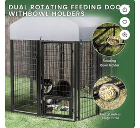 Waleaf 8x4x6 FT Outdoor Dog Cage for Large Dogs, Large Outdoor Dog Cage, Pet Running Enclosures for Outdoor Dogs, Welded Galvanized Metal