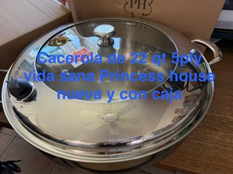 Cacerola de 22 qt 5ply vida sana 👉 princess house todo nuevo y con caja 📦