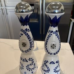 Two Beautiful Handcrafted Empty Clase Azul Tequila Reposado Empty Bottles