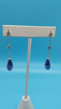 Amethyst stone chandelier earrings .925