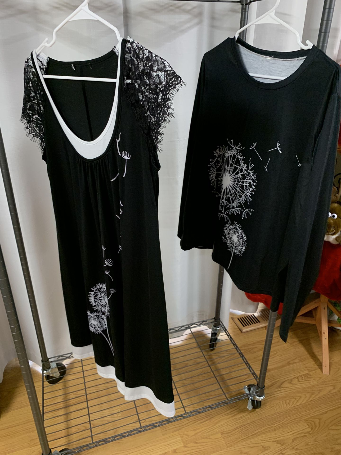 Black And White Dandelion Dress And Shirt Size Medium