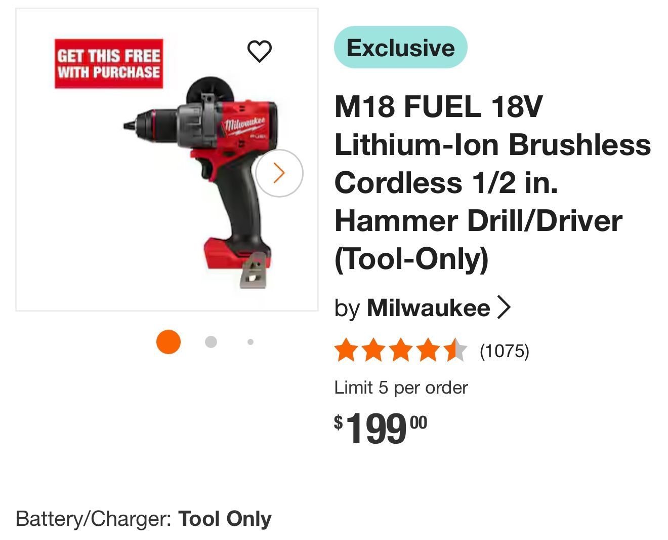 M18 FUEL 18V Lithium-Ion Brushless Cordless 1/2 in. Hammer Drill/Driver (Tool-Only)