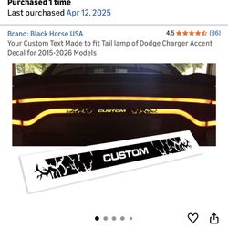 Dodge charger Taillight Sticker , Text Says Charger. 