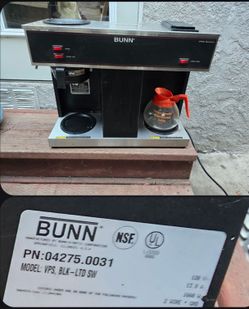 $20 Bunn VPS commercial coffee maker BLK-LTD SW and chair and controllers for plant growing
