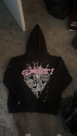 Black and pink spider hoodie adult xs