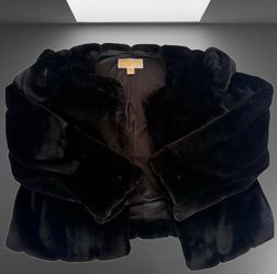 Michael black cropped coat size L