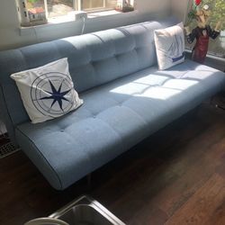 Large blue futon 83 inches long