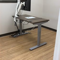 Bestar Stand-Up Desk + Monitors And Mount.