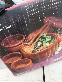 Teakwood salad bowl set