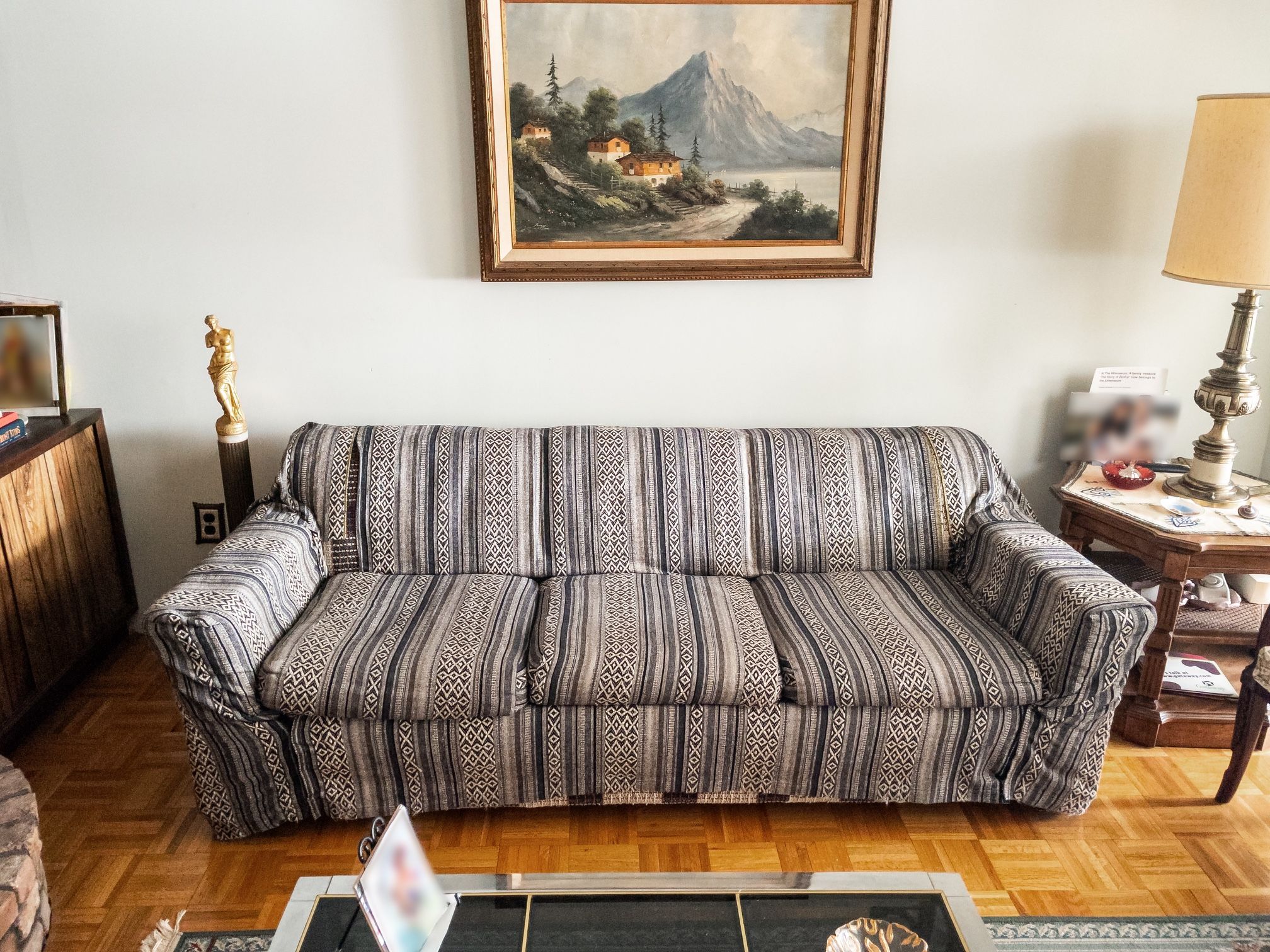 Mid-Century Sleeper Sofa with Pull-Out Bed Frame