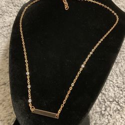 Gold Necklace,with Name Plate Pendant 
