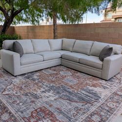 Pottery Barn Pearce Ash Gray L-Shaped Sectional Sofa - Like New - Free Delivery