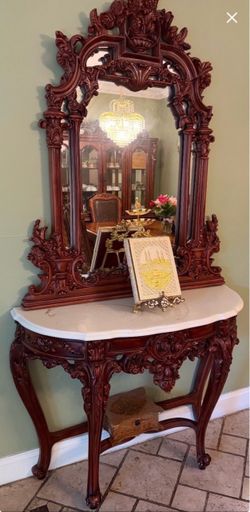 Console with mirror