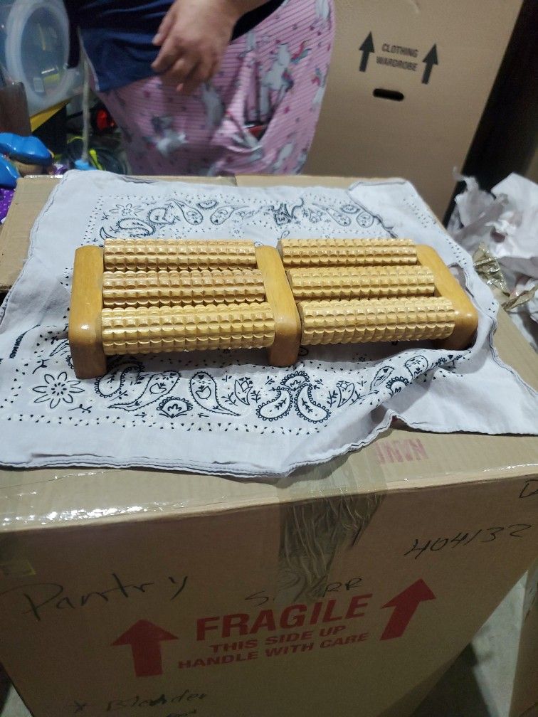 Wooden Rocking Chair/Glider Foot Massager Excellent