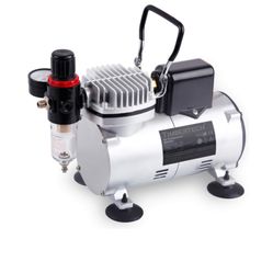 TIMBERTECH Compresor de aerógrafo con ventilador de enfriamiento ABPSTO7, potente compresor de aerógrafo silencioso portátil de 1/6 hp para pintura de