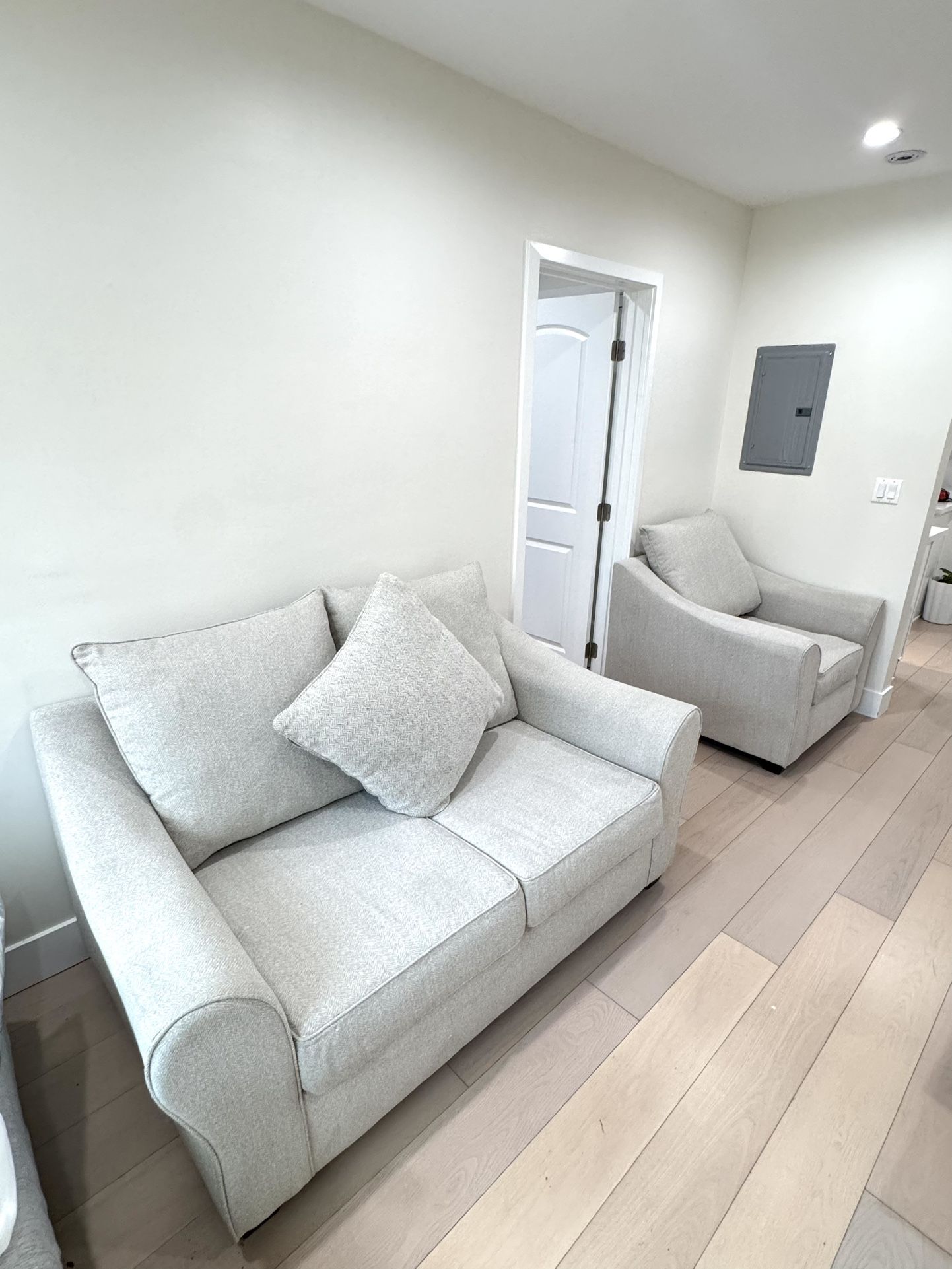 Gray Sofa With Gray Chair