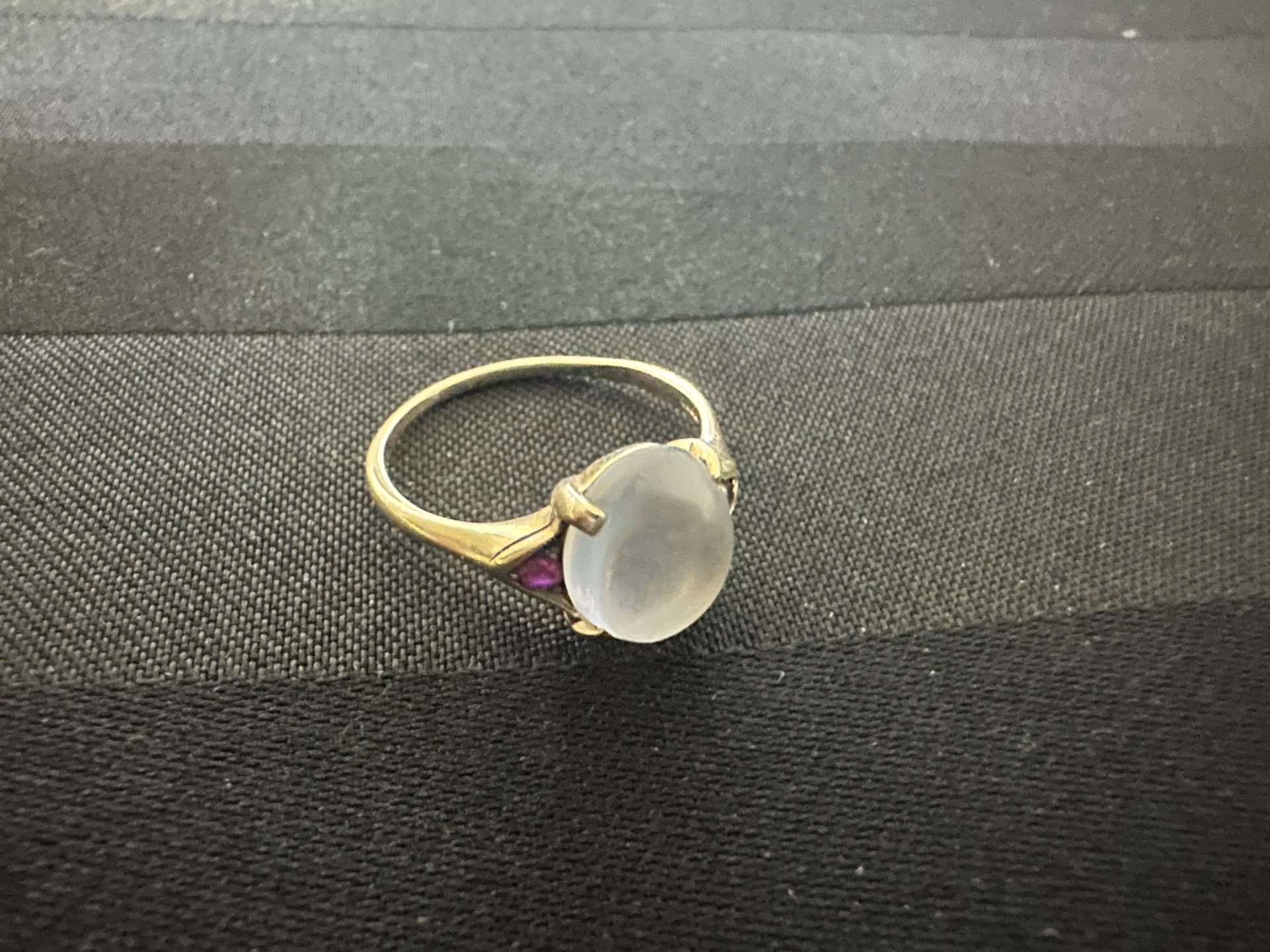 10K Gold Ring with Moonstone, Size 7