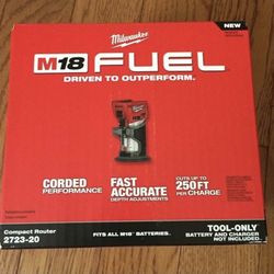 Milwaukee M18 FUEL Router.  Brand NEW.  Tool Only.   NUEVO.