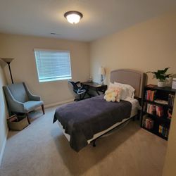 Twin Bed, Mattress And Set Of Bedding