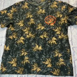 XL True Religion Men's Green Leaf Camo Logo Crew Neck Tee T Shirt Top Unisex 