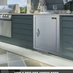 BBQ Access Door 18 in. W x 20 in. H Vertical Single Outdoor Kitchen Doors Stainless Steel BBQ Door for Grill Station