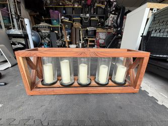 Wooden 5 Candle Centerpiece Holder