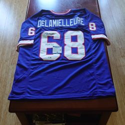 🦬 Buffalo Bills 🦬 #68 Joe DeLamielleure HOF '03 Signed Home Jersey Beckett Witnessed Certified