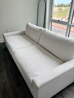 8ft white Restoration Hardware  modern sofa