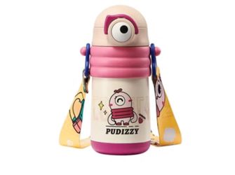 Babycare Pudizzy Kids Insulated Vacuum Water Bottle with Straw Pink