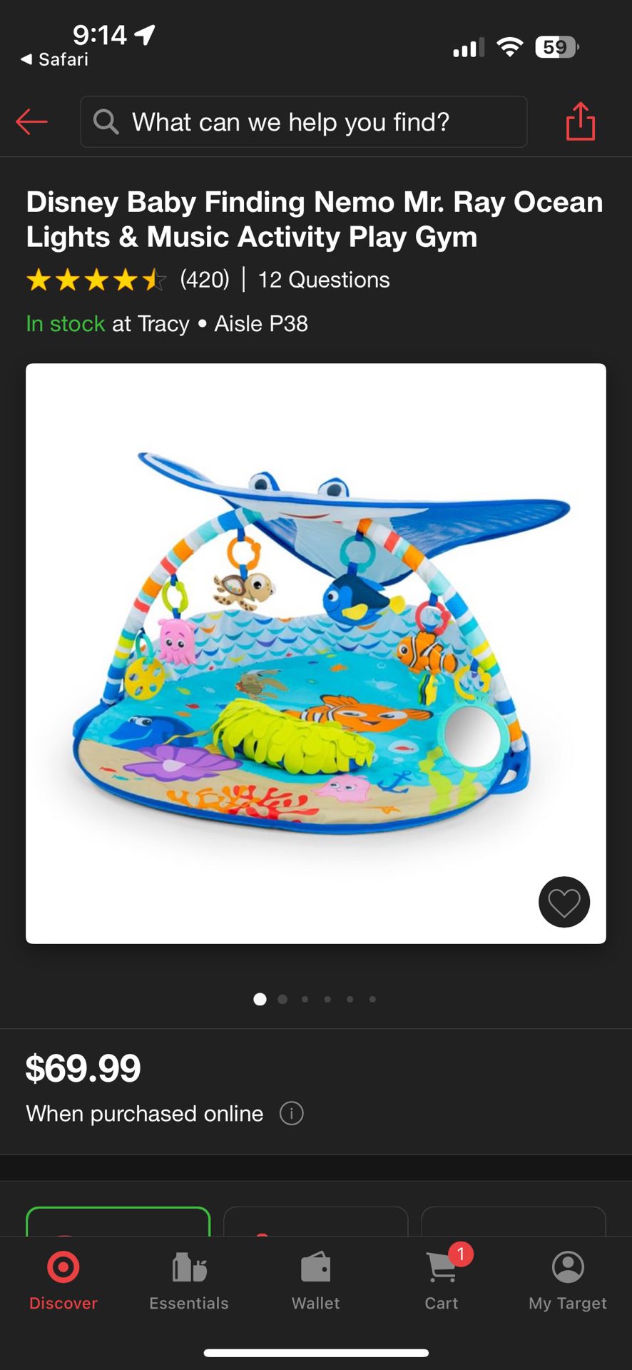 Brand New Finding Nemo Baby Playmat 20 Bucks