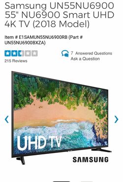 Samsung 55”Class UN55NU6900F 4k UHD HDR Crystal Smart led tv.