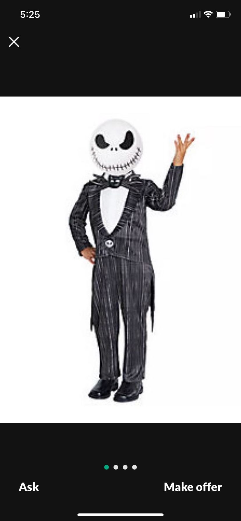 Jack Skellington Kids Costume 
