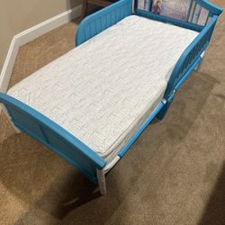 New Delta Children Plastic Toddler Bed, Disney Frozen Elsa With Mattress Sturdy Steel Frame