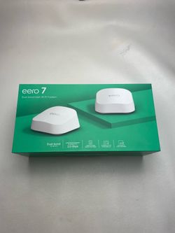 NEW eero 7 rDual-Band Mesh Wi-Fi 7 System (2-Pack), Up to 2.5Gbps, 4,000 sq.ft