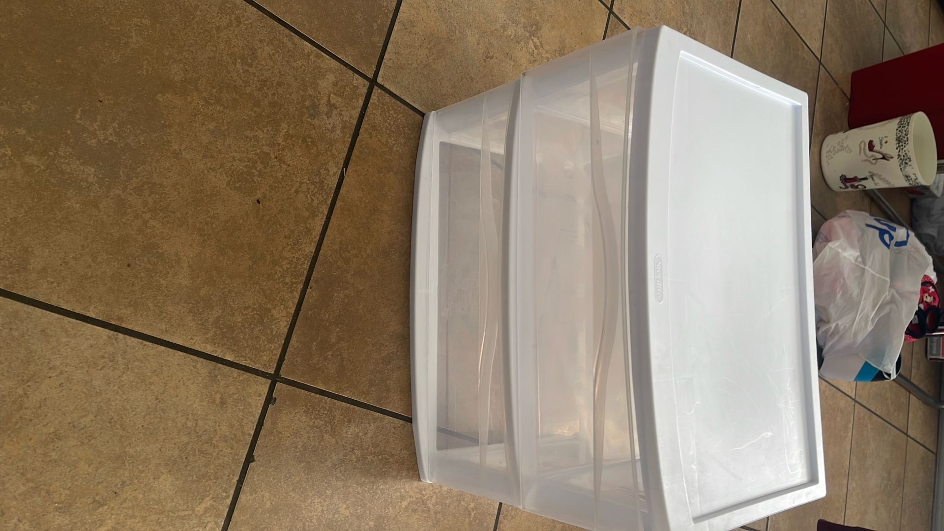 PLASTIC 2 DRAWER  GOOD COND. GREAT FOR KIDS SMALL TOYS CLEAN 