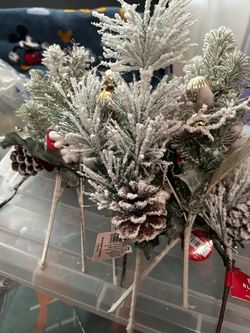 2 6 Winter Faux Greenery Picks Beautiful Never Used 