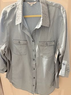 Cavalini Rhinestone Button-Up Shirt 3X