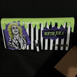 Hand Painted Beetlejuice Steve Madden Wallet
